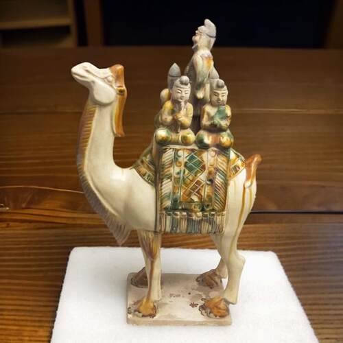 唐三彩骆驼陶瓷摆件五人驼装饰品
