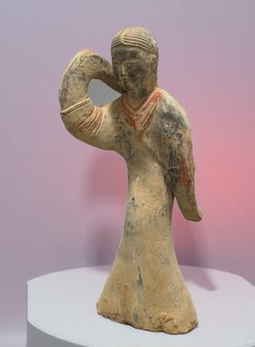 汉代舞袖俑陶土雕塑摆件酒店装饰