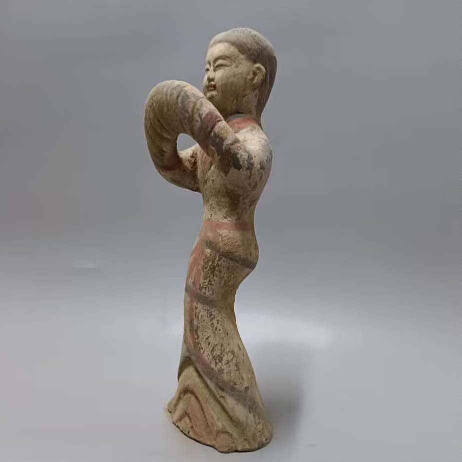 仿古陶器摆件 国负艺术品 宾馆酒店茶楼装饰 汉代陶俑 古典揖手俑