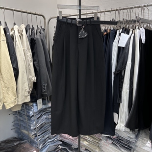 时尚 配腰带 26021 女裤 阔腿裤 休闲裤 女装 新款 2026春季