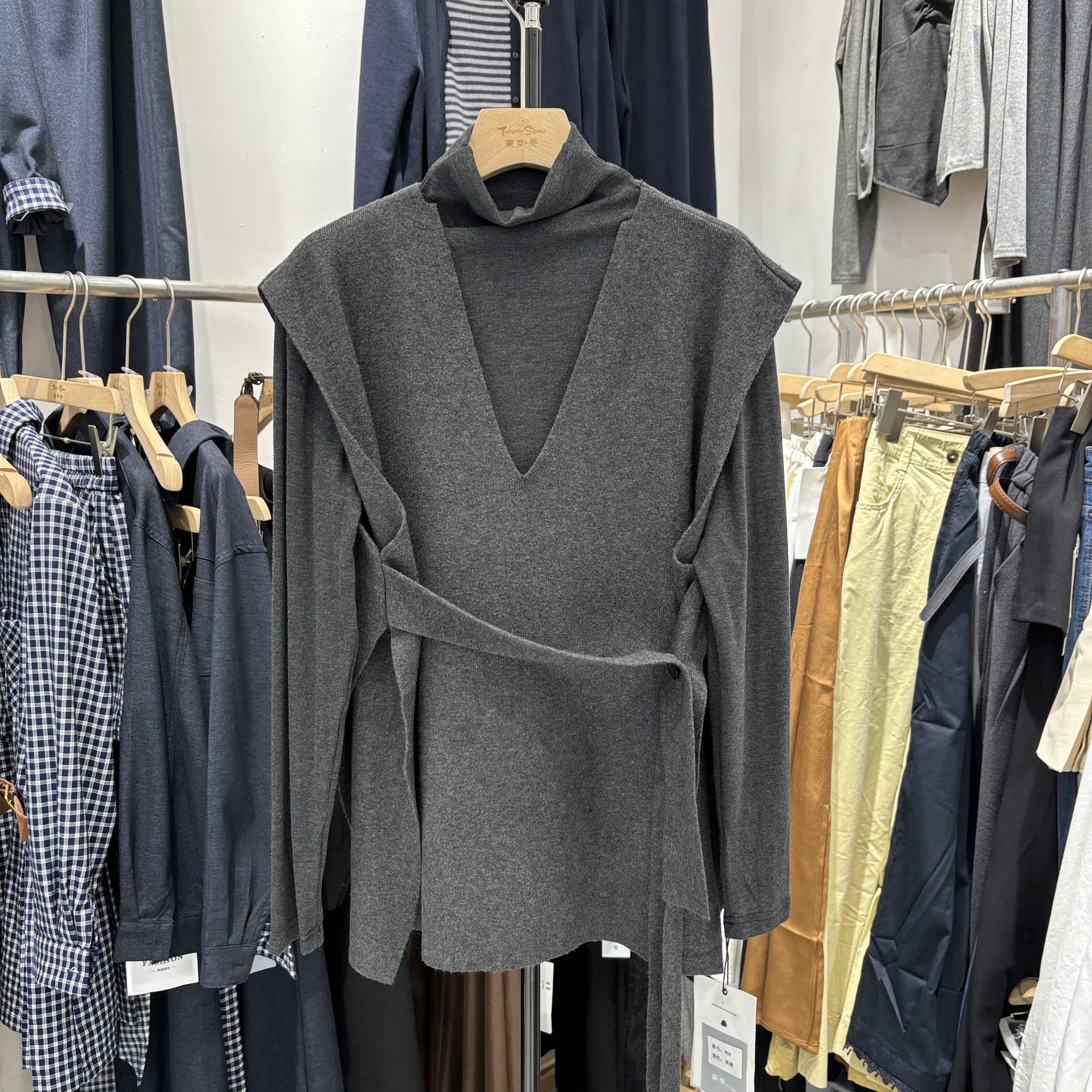 设计感两件套2025侧开叉针织打底衫背心马甲套装宽松时尚收腰866