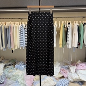 波点醋酸缎面丝滑半身裙女2026春夏季 包臀鱼尾开叉长裙99697 新款