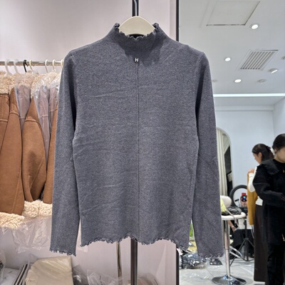 半高领蕾丝拼接打底衫女士加绒加厚长袖t恤内搭上衣2025冬季新款