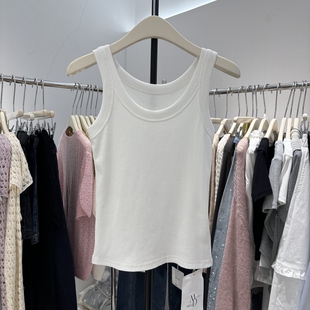 显瘦U领吊带背心打底衫 2026春季 时尚 韩版 设计感小众上衣5016 新款
