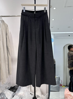 复古老钱风西装阔腿裤2026新款高腰垂感百搭直筒裤慵懒裤子66A98