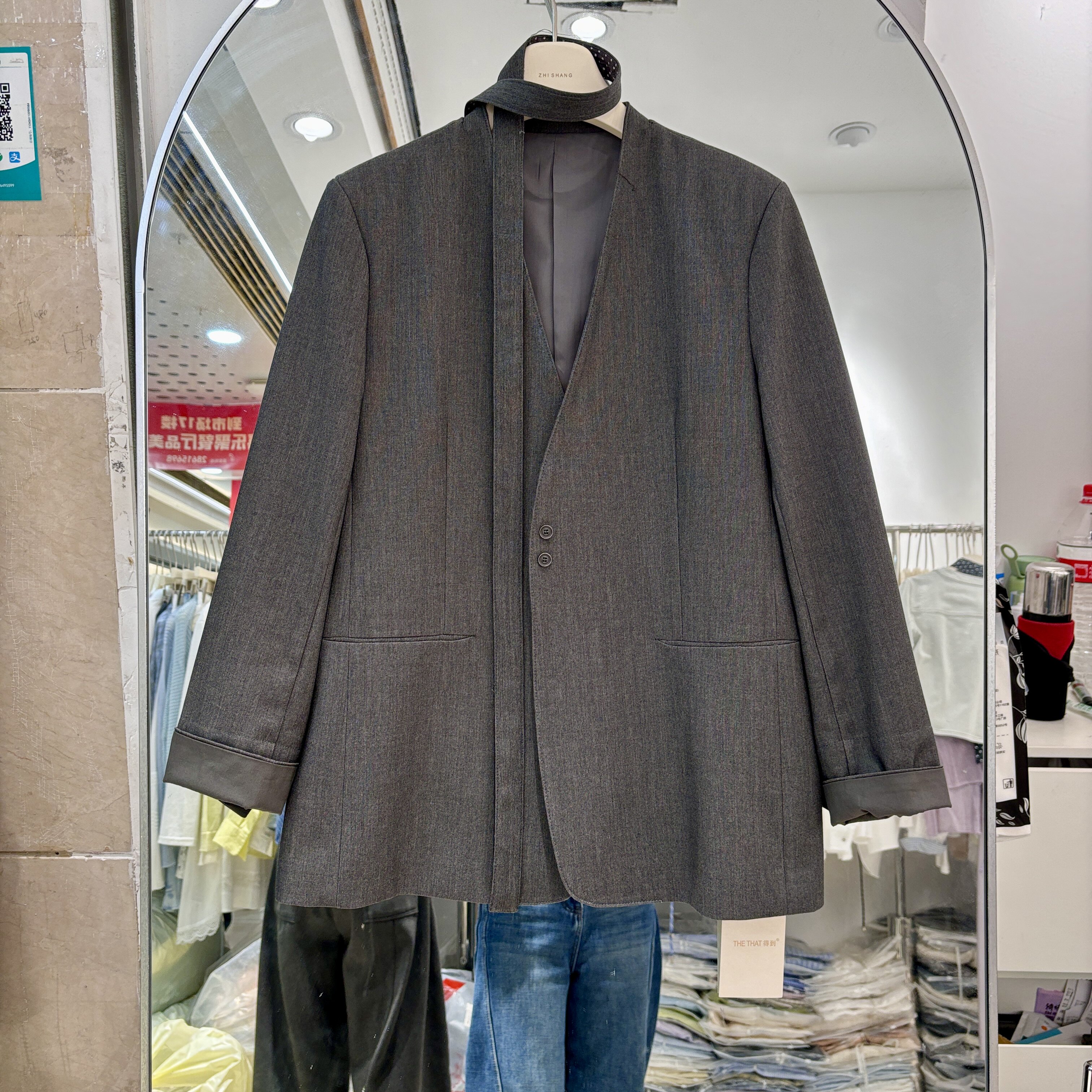 2026韩系复古宽松休闲上衣女春季小个子高级感气质收腰西装外套