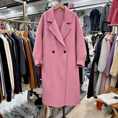 双面羊绒大衣女2025秋冬黑灰色新款韩系宽松中长款高端羊毛呢外套