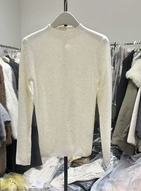 欧货2025冬季新款半高领长袖针织衫女修身显瘦打底毛衣内搭上衣潮