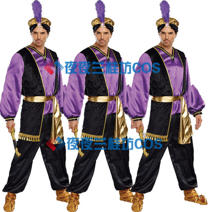 成人男演阿拉万圣节cospl扮化妆舞演出衣王子丁服装服ay会角色