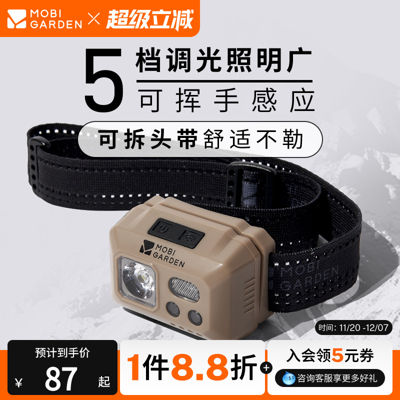 牧高笛零度头灯强光超亮头戴式