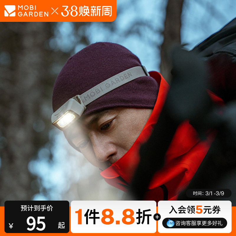 牧高笛零度头灯H1强光超亮充电户外徒步登山钓鱼头戴式充电灯