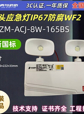 新国标青鸟消防双头应急灯 J-ZM-ACJ-8W-165BS防腐防水IP67防水