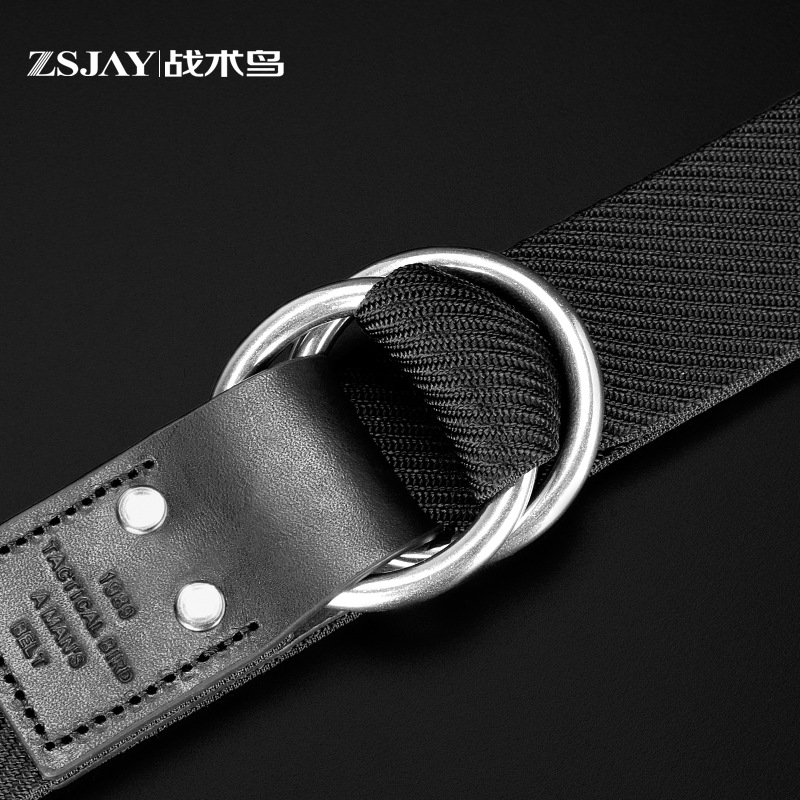 战术鸟双环扣工装牛仔风帆布腰带