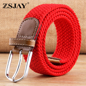 战术鸟本命年红腰带 带 妈妈老人编织皮带女老年人红色针织帆布裤
