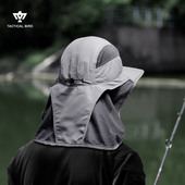 战术鸟护脖防晒帽子钓鱼专用遮阳帽垂钓渔夫帽户外防紫外线太阳帽