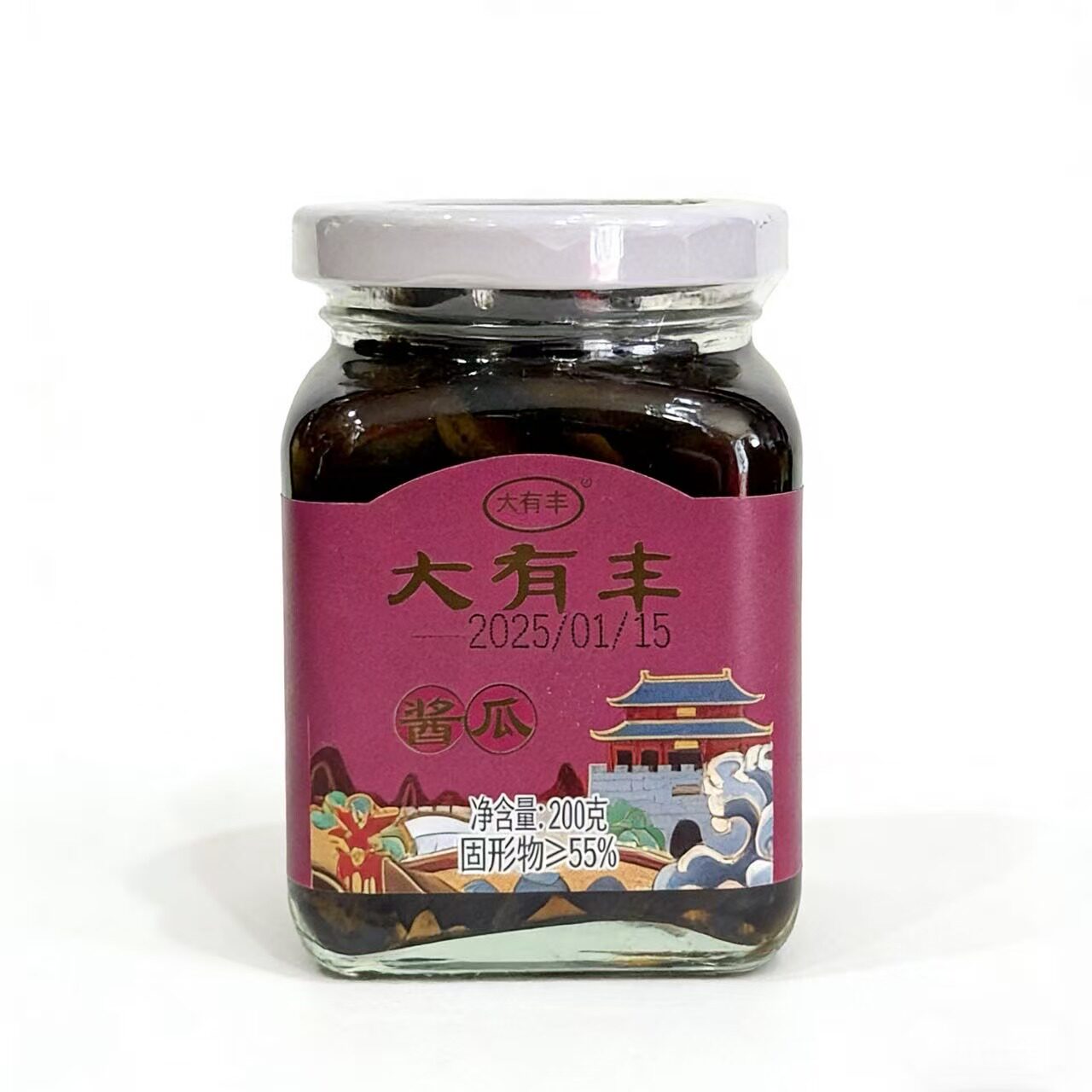 河南商丘特产归德大有丰酱菜中华老字号酱瓜200g玻璃瓶装下饭咸菜