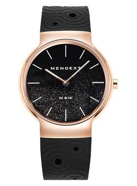 漫狄MENDEXT 玫瑰壳黑色液体流沙 瑞士机芯男士手表 节日礼物 M05