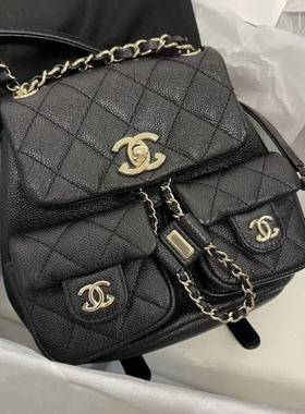 小香风菱格双肩包包女2026新款时尚潮流书包大容量链条女士背包