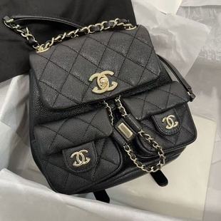 小香风菱格双肩包包女2026新款时尚潮流书包大容量链条女士背包