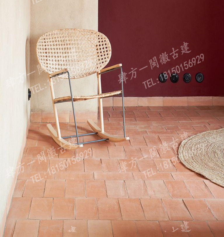 老旧手工土窑红砖黏土赤陶地砖赤土地板院子古厝红介砖防潮吸水砖