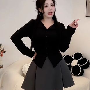 胖mm收腰遮肉显瘦内搭上衣外穿 大码 不规则V领长袖 T恤女春秋季 新款