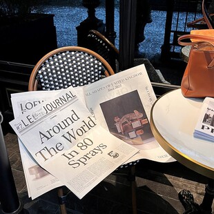 ins英文报纸杂志搭配拍照道具时尚流行简约街拍民宿咖啡店装饰