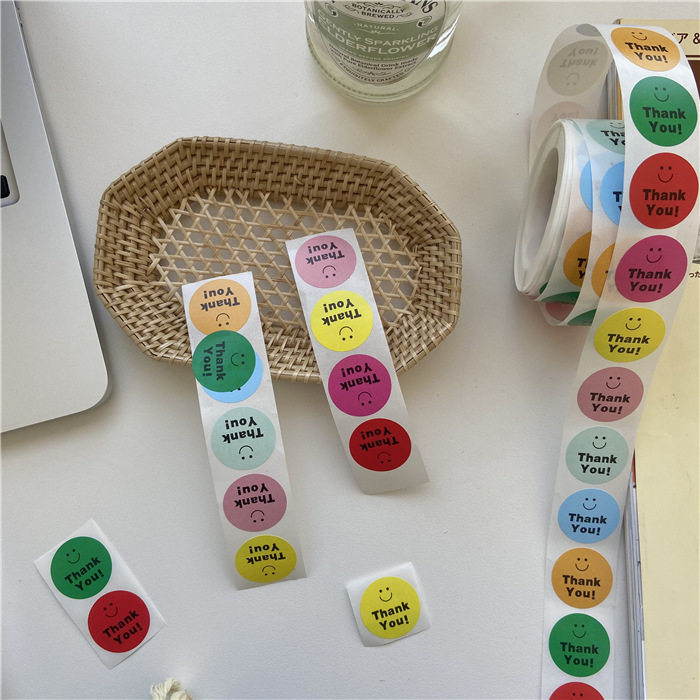 包邮韩国ins可爱笑脸贴纸袋子装饰小图案封口贴学生少女手账拍摄