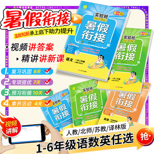 实验班暑假衔接一年级二年级三四五六年级上册语文数学英语全套人教版 北师苏教版 提优训练小学同步训练暑假作业练习题册2024