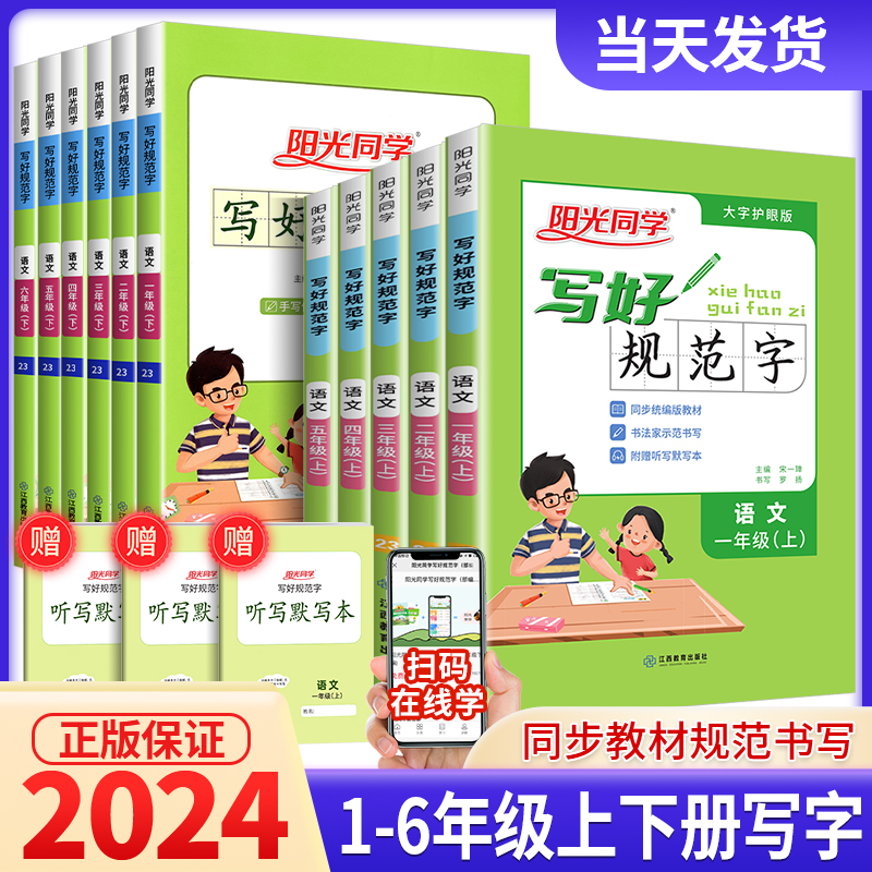 阳光同学写好规范字一二年级三年级四五六年级下册上册语文小学生字认字识字同步练习铅笔钢笔字书法字帖临摹练字听写本寒假写字