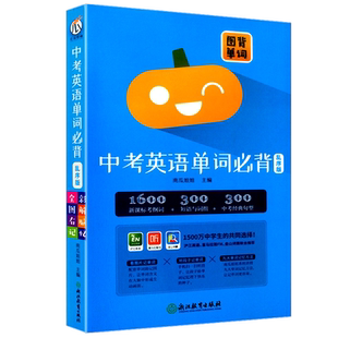 新版 图背单词 中考英语单词必背 乱序版 1600 考纲词+3000短语与词组+300中考经典句型 单词根例句速记手册初中生口袋书