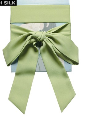 豆绿色雪纺绑包丝带腰带高档时尚小长条丝巾细长飘带发带包包缠带