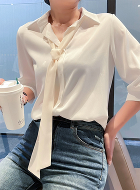 白色米黄色哑光进口优质雪纺超细长条丝巾欧美飘带纯色围巾可定制