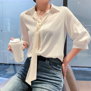 白色米黄色哑光进口优质雪纺超细长条丝巾欧美飘带纯色围巾可定制