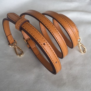 中古思琳包包替换长斜挎包带荔枝纹浅棕色肩带配件真皮LV老花款 包