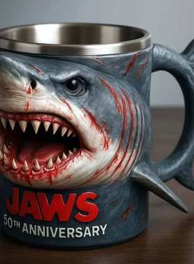 跨境爆款Jaws50th anniversary mug大白鲨50周年纪念杯树脂马克杯