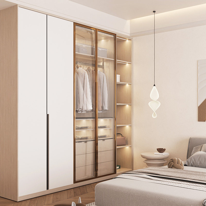 兔宝宝板材定制+衣柜定制卧室客厅走入式衣帽间隔断屏风现代简约