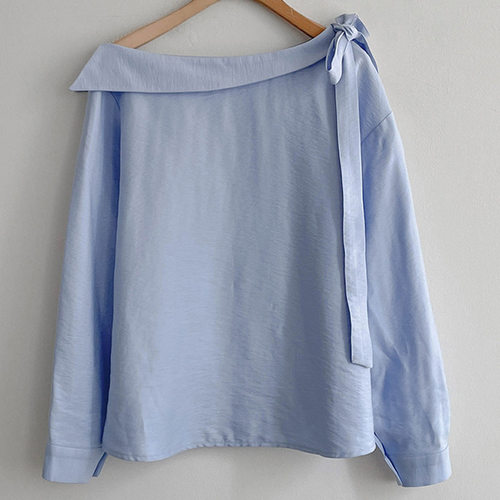 直筒简约套头长袖腈纶女衬衫