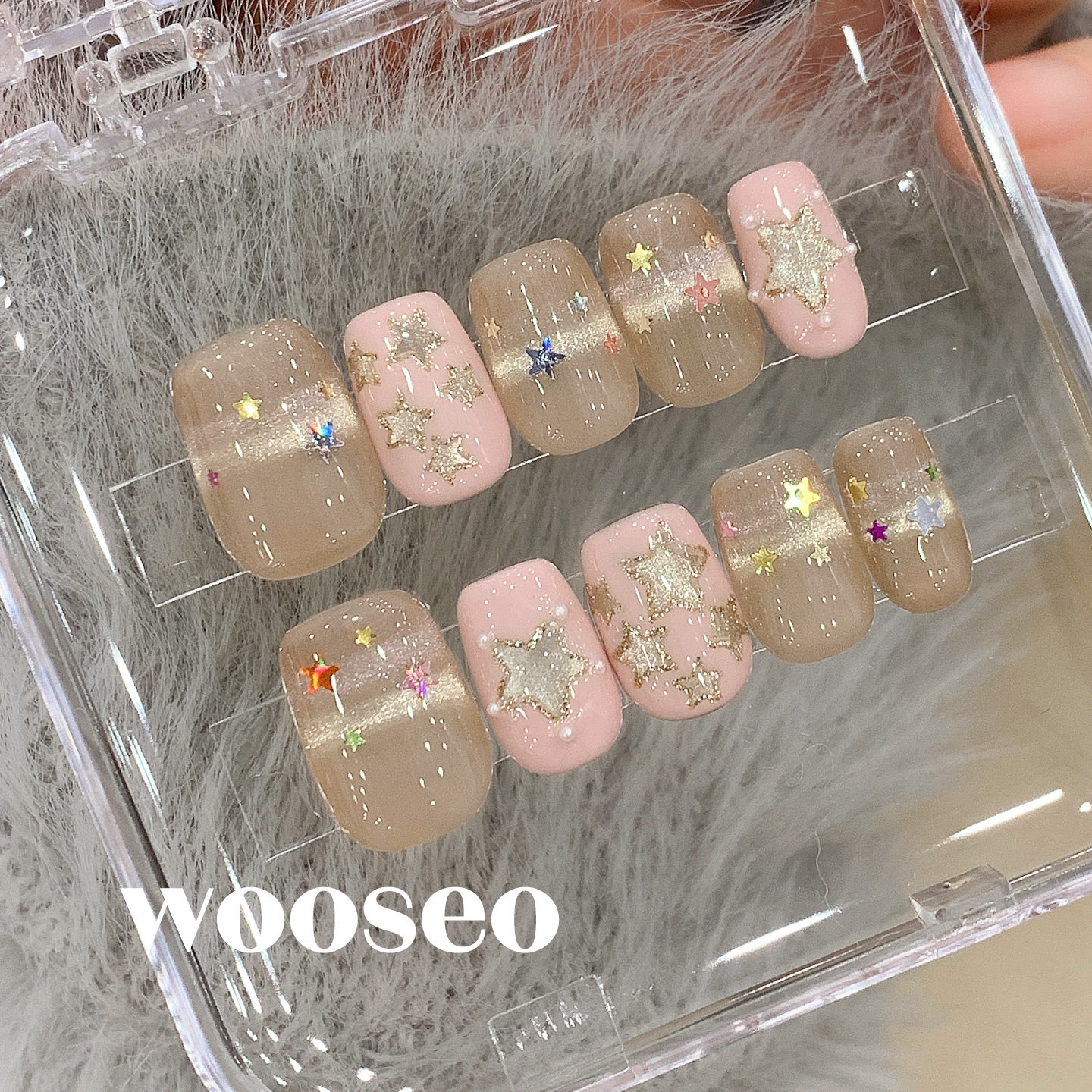 粉色穿戴甲短款秋冬高级感手工指甲贴片2026新款高质感穿戴款美甲,彩妆/香水/美妆工具,穿戴甲/甲片,淘宝优惠券,粉丝福利购,淘宝优惠卷