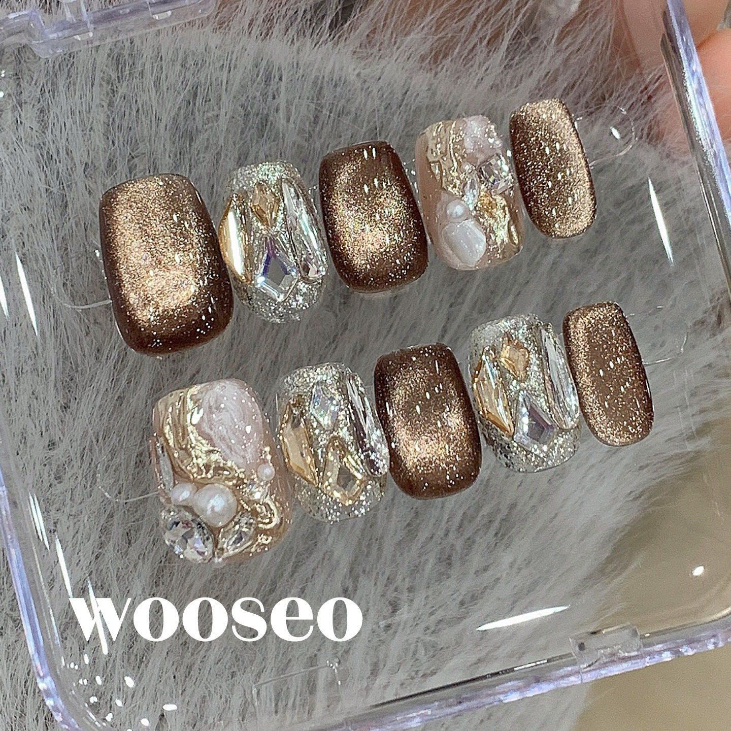 美拉德猫眼穿戴甲短款高级感重工指甲贴片2026新款手工穿戴式美甲,彩妆/香水/美妆工具,穿戴甲/甲片,淘宝优惠券,粉丝福利购,淘宝优惠卷