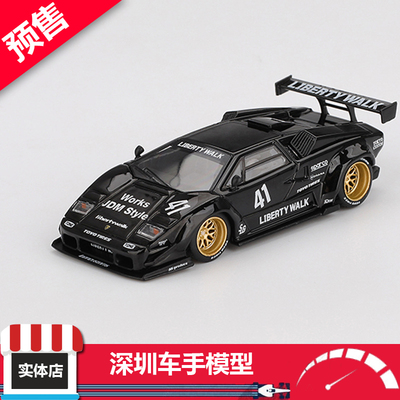 预 MINIGT 1:64 兰博基尼 Countach LB-WORKS 黑色  合金车模
