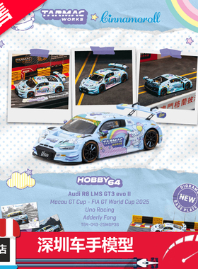 预售 TW 1:64 奥迪R8 GT3 evo II 澳门GT杯 玉桂狗 合金车模