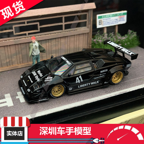 现货 MINIGT 1:64 1081 兰博基尼 Countach LBWK 黑色 合金车模