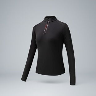 安踏CHN系列丨高弹长袖t恤女冬季新款磨毛保暖针织上衣162617404S