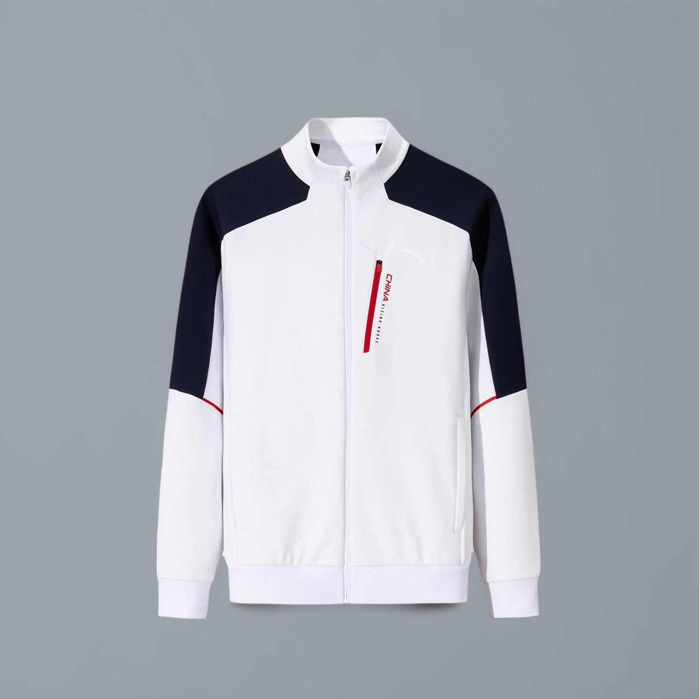 安踏针织加绒保暖立领运动外套男