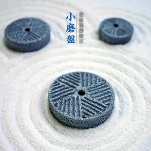 迷你磨盘创意微景观中式装饰摆件鱼缸造景场景复古怀旧盆景踏脚石