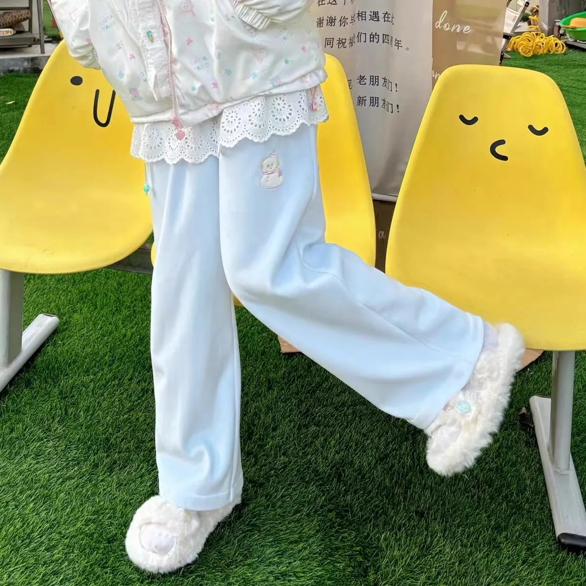 2025年新款日系软妹女学生装卫裤