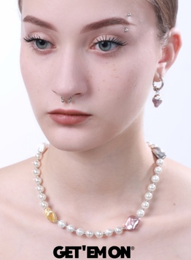 GetEmOn原创电镀贝珠情侣项链