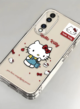 卡通kt猫荣耀70Pro+壳透明HPB-AN00全包防摔软男女可爱套外壳