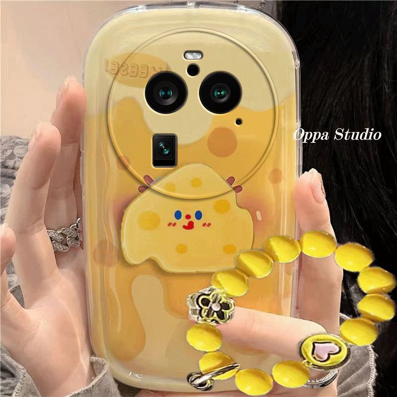 oppofindx6/x6pro手机壳可爱黄色奶酪卡通x6/x6pro适用新款防摔硅胶软女创意全包气垫保护套