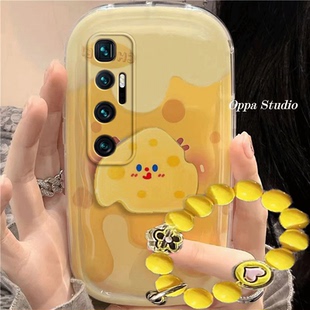 小米10青春版/10至尊版手机壳可爱黄色奶酪10青春版/10至尊版卡通防摔硅胶软女创意全包气垫保护套